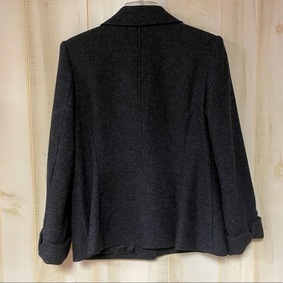 Pendleton Merino Wool Heather Gray Crop Peacoat Sz L - Picture 2 of 6